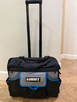 Hart 20”-Inches Rolling Tool Bag, Waterproof Bottom & Telescoping Pull Handle