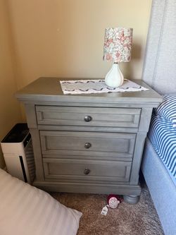 grey nightstand