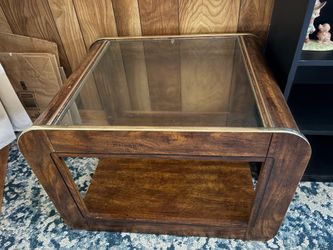 Vintage Glass top End table