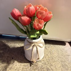 fake pink tulips