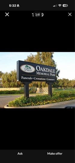 Cementary plot top and bottom at Glendora Oakdale