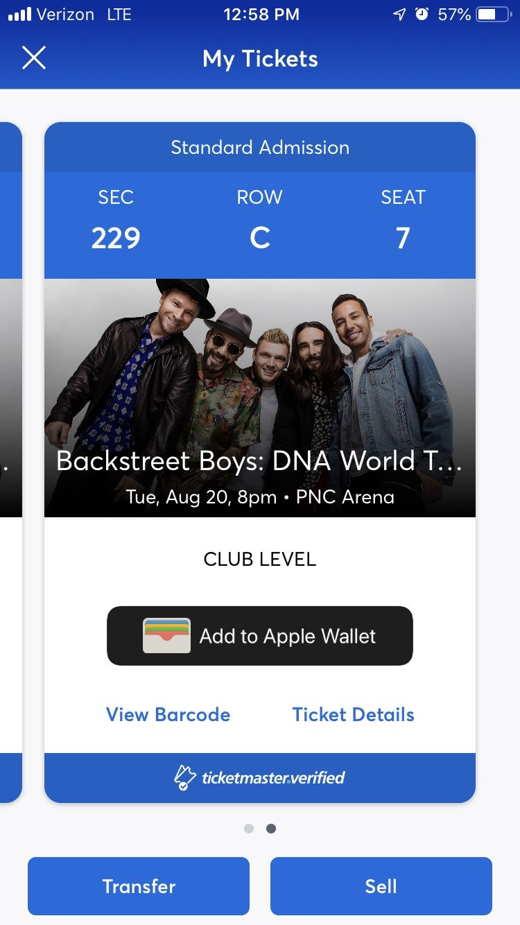 Backstreet Boys Concert Ticket