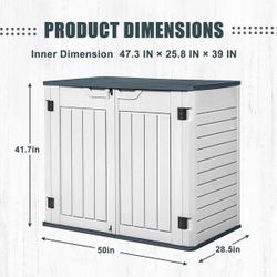 4 ft. 2 in. x 2 ft. 5 in. 205 Gal. Horizontal Resin Storage Deck Box