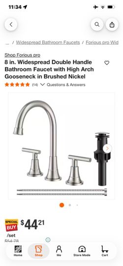 Forious Pro 8 in. Widespread Bathroom Faucet Brushed Nickel