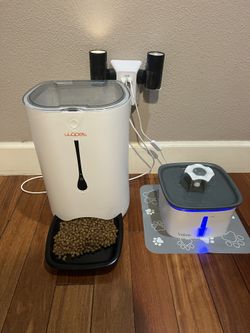 WOPET Automatic Dog Feeder with Camera, 7L Smart WiFi Cat Feeder Dog Food Dispenser, 6-Meal Pet Feeder HD Camera for Voice and Video Recording APP Con