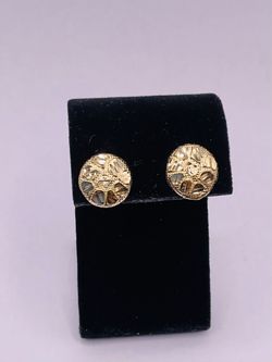 Gold nugget earrings