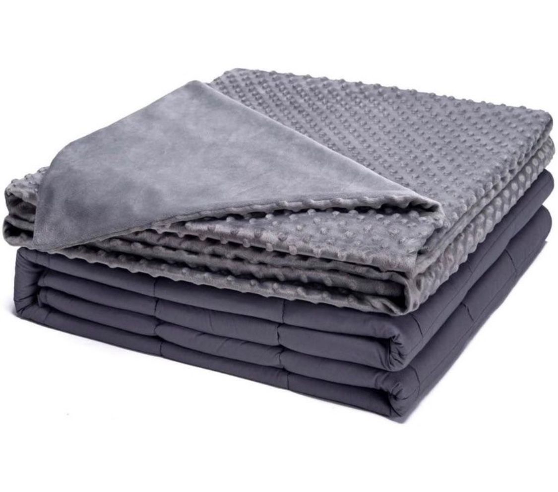 New! Weighted Blanket with Cover 15 lbs 48" x 72" for 130-170 lbs, 7 Layers