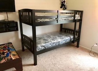Brand new matte black bunkbed with mattresses !!