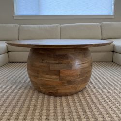 Solid Wood Round Mango Wood Coffee Table