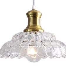 NEW IN BOX Glass Flower Antique Pendant Light