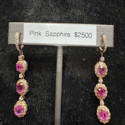 Pink Sapphire Earrings