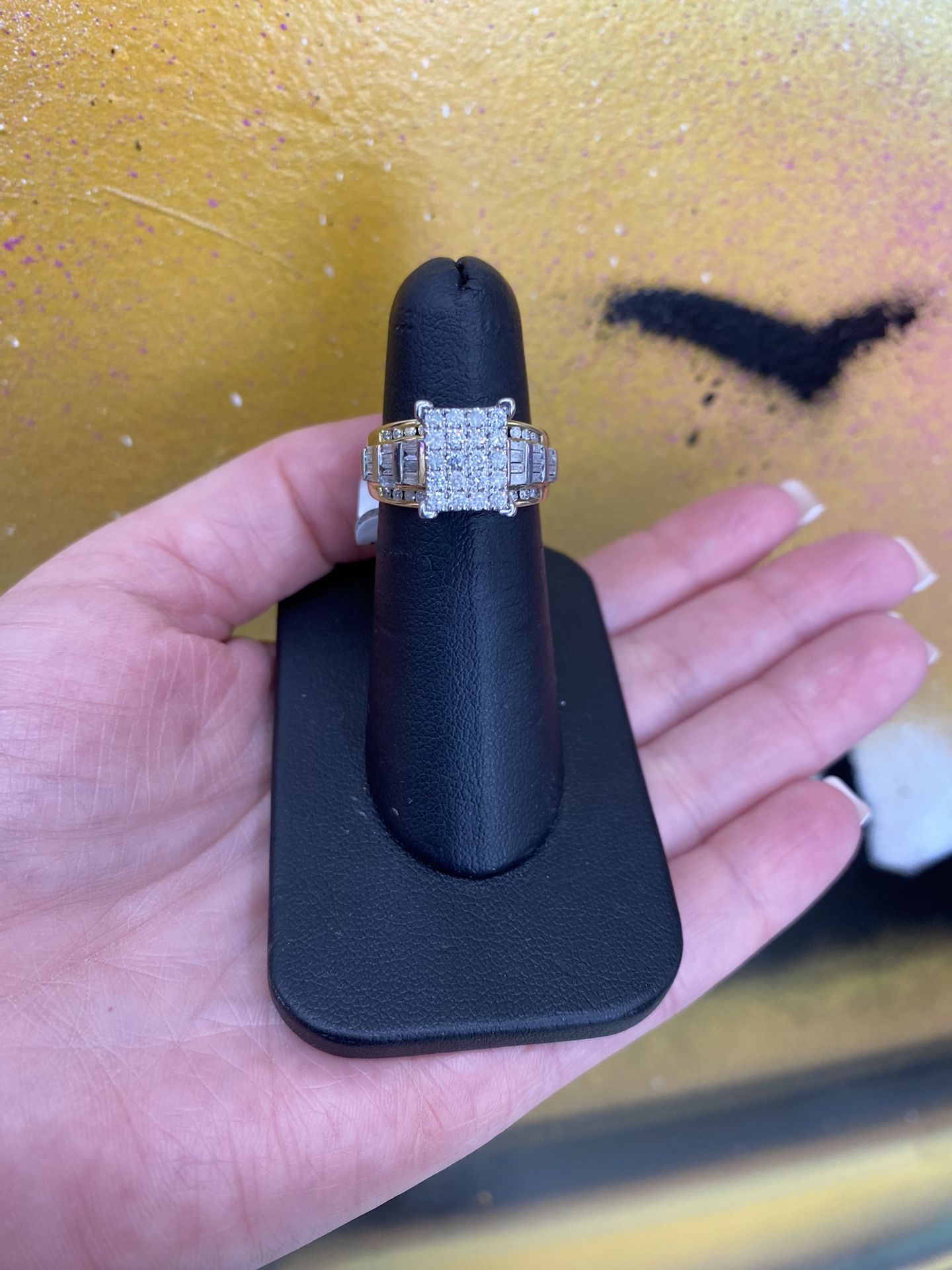 14k CLUSTER DIAMOND RING