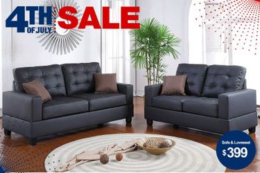 sofa and loveseat set black or brown espresso new