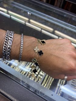 14k flower bracelet set