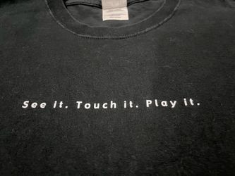Black Graphic T-Shirt "See it. Touch it. Play it."
