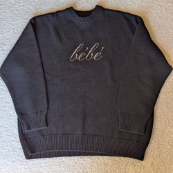 Balenciaga Crystal Embellished Cotton Sweater, Size L