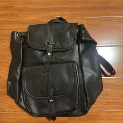 Black Faux Leather Bag backpack