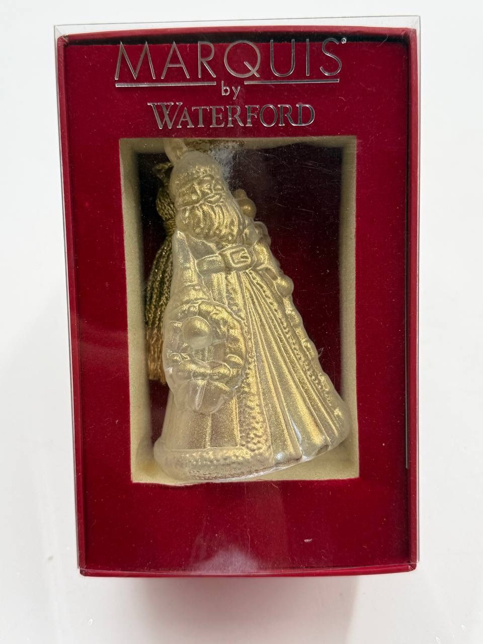 MARQUIS by Waterford 2009 Annual Bell Crystal Santa In Original Box Made/Germany