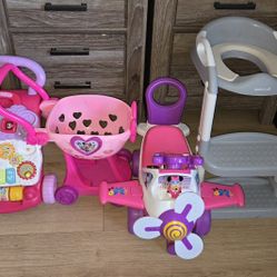 Minnie Mouse Shopping Cart,step Up Potty Sear, Ride On Minnie Mouse Toy, Walker