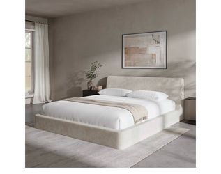 17) RECCI AirFrame Full Size Bed Frame with Ergonomic Angled Headboard, 360° Cushioned Platform Bed Frame, Low Profile Minimalist Soft-Frame Bed, No B