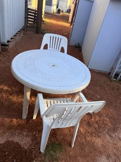 Plastic patio set only 2 chairs