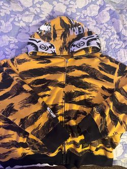 BAPE tiger camo full zip hoodie, sz XL