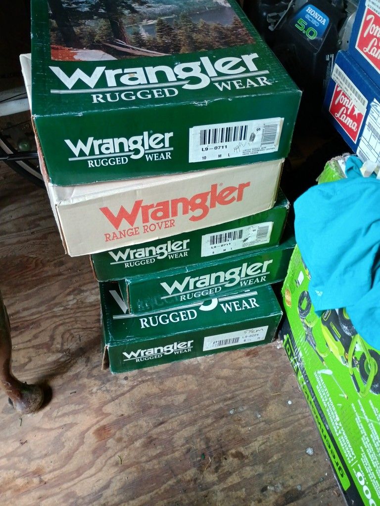 Five Pair Brand New Wrangler Boots