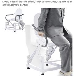 Full Electric Toilet Seat With Padded Arms, Dual Motor
