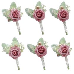 Brand New Dusty Rose Boutonniere for Wedding