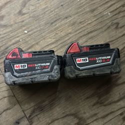 Two Milwaukee Battery M18 5.0