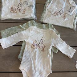 New: 2 pack Disney Baby Cloud Island Long Sleeve Bodysuits