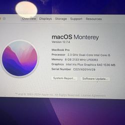 MacBook Pro 2017 8gb Good Condition 