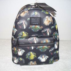 Universal Monsters Characters Allover Print Mini Backpack Loungefly