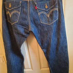 Dark Blue Levis 514 Flap Paocket Jeans 36x32  Rare