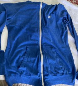 Nike Women’s Large Blue Full Zip Hoodie Sweatshirt Embroidered Logo