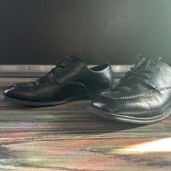 Kids Black Leather Dress Shoes 