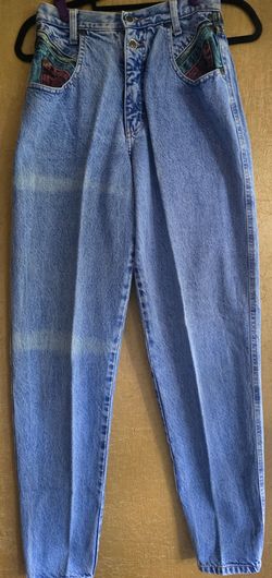 Vintage 80s Zena Jeans Acid Wash Colorblock Pockets High Waist Mom Jeans 8
