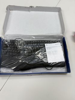 X9 Wired Ergonomic Keyboard with Cushioned Wrist Rest - Type Naturally and Comfortably Longer - USB Wired Keyboard for Laptop with 110 Keys & 5ft Cabl