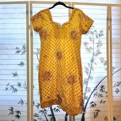 Yellow Women's Kurta Indian Dress Top Size 36