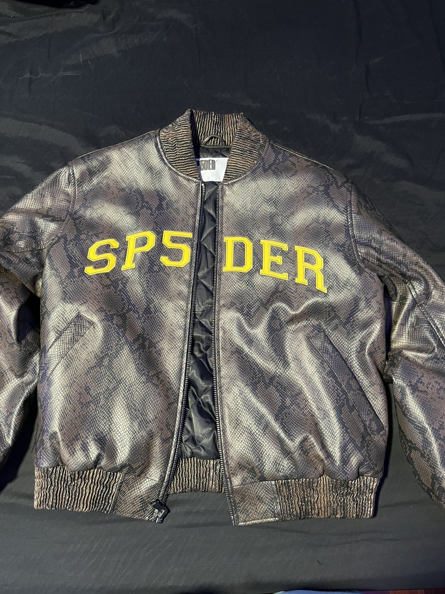 Brown Sp5der Varsity Jacket