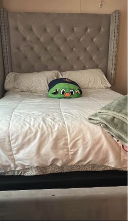 Queen size grey bed frame
