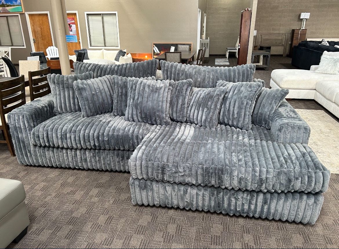 Big Soft Grey Sectional Couch