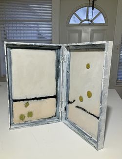 Lambarri Original and Unique Acrylic on Wood Box Diptych Painting with Certificate by Lambarri