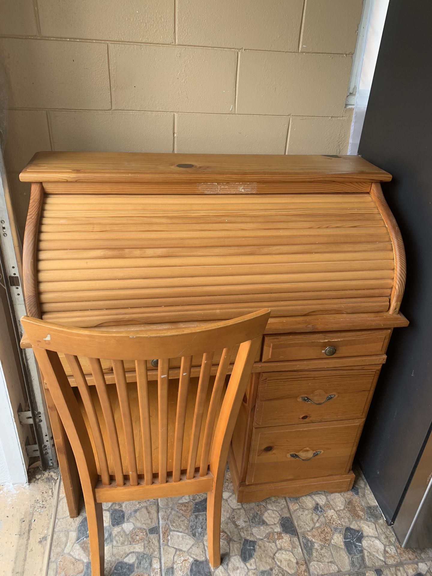 Antiques computer desk with chair