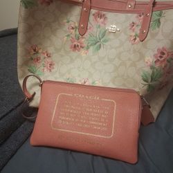 Coach Bag And Ugg Slides/slippers Size 7