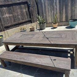 Picnic Table With Two Benches