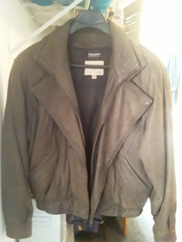 Mens Leather Jacket Size Large