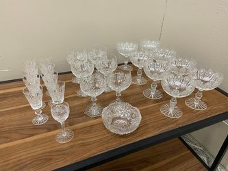 Vintage 24 Piece Crystal Drinkware Set