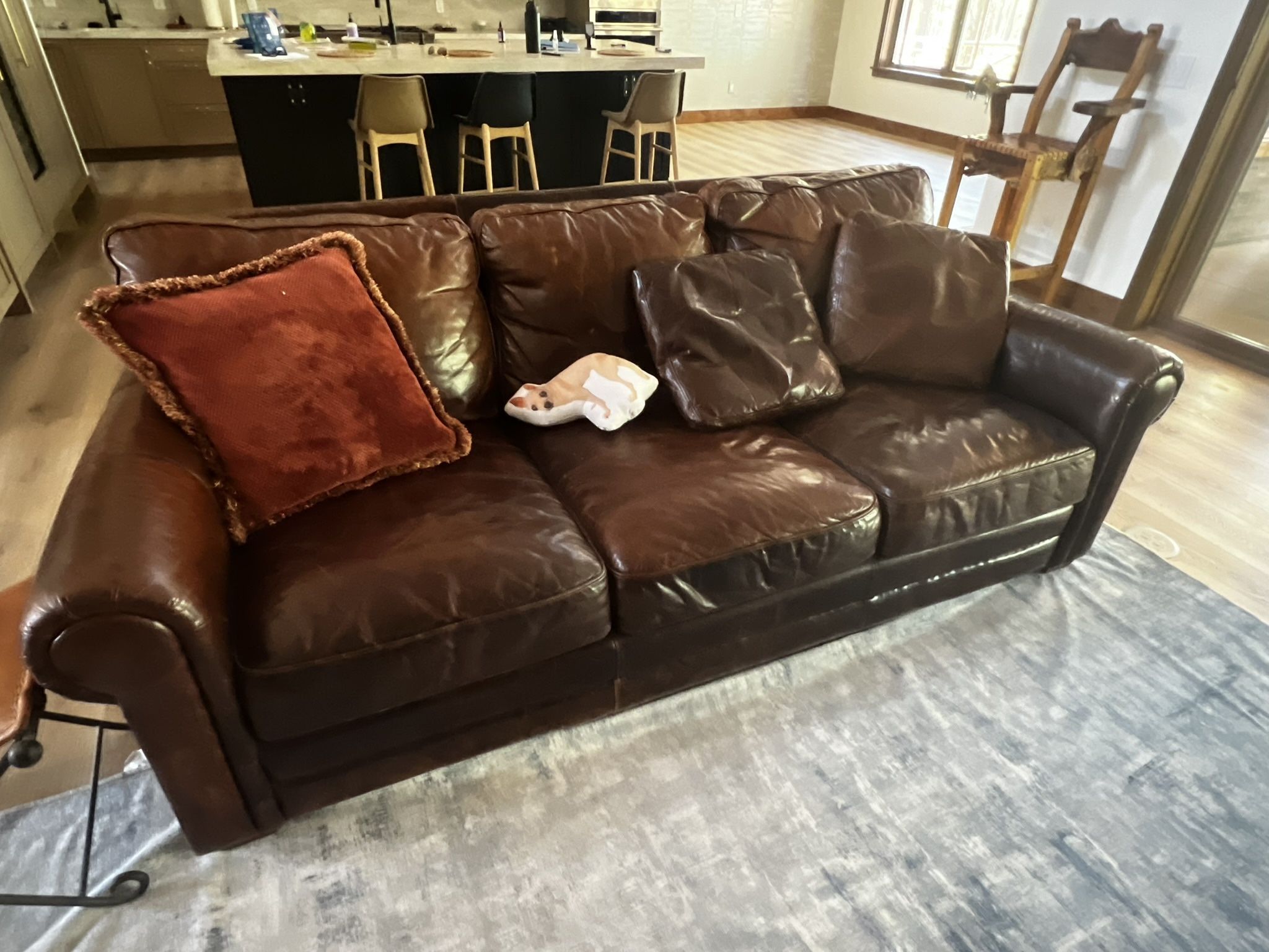 Leather Sofas And Single Chair Recliner