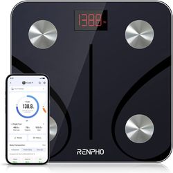 RENPHO Bluetooth Body Fat Scale, Digital Weight Scale Bathroom Smart Body Composition Analyzer Wireless BMI Compact Scale Health Monitor with Smartpho